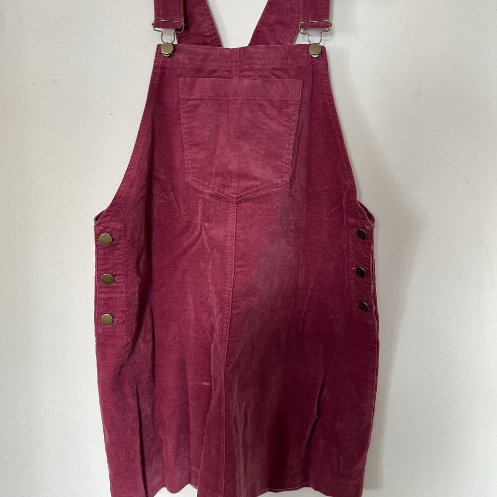 Maueve Pink Corduroy Mini Skirt Overalls